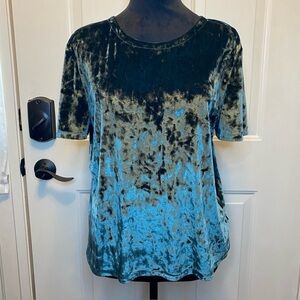 14th & Union Crushed Velvet Emerald Tee Sz Small Petite